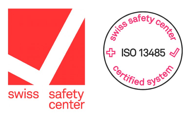 Certification ISO 13485:2016 délivré par Swiss Safety Center